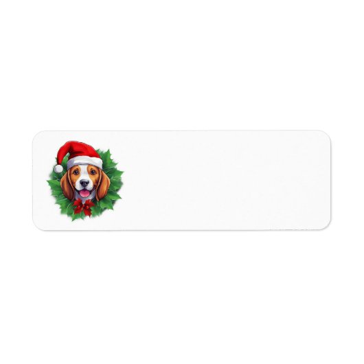 Beagle kerstkrans etiket (Voorkant)