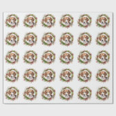 Beagle Kerstkrans Feestelijke Pup Cadeaupapier (Vlak)