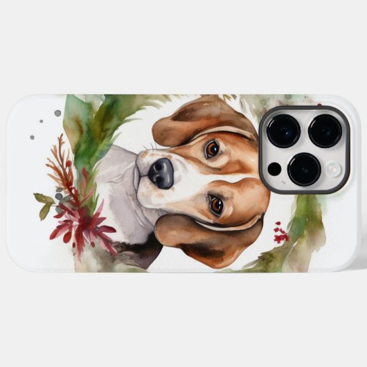 Beagle Kerstkrans Feestelijke Pup Case-Mate iPhone Case (Achterkant (horizontaal))