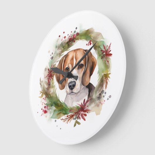 Beagle Kerstkrans Feestelijke Pup Grote Klok (Hoek)