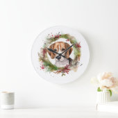 Beagle Kerstkrans Feestelijke Pup Grote Klok (Huis)