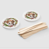 Beagle Kerstkrans Feestelijke Pup Handwaaier (Niet-gemonteerd)