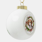 Beagle Kerstkrans Feestelijke Pup Keramische Bal Ornament (Links)