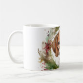 Beagle Kerstkrans Feestelijke Pup Koffiemok (Links)