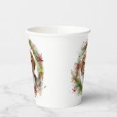 Beagle Kerstkrans Feestelijke Pup Papieren Bekers (Links)