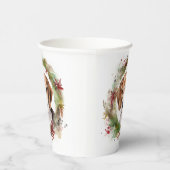 Beagle Kerstkrans Feestelijke Pup Papieren Bekers (Rechts)