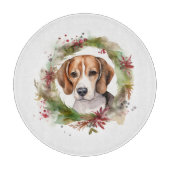 Beagle Kerstkrans Feestelijke Pup Snijplank (Voorkant)