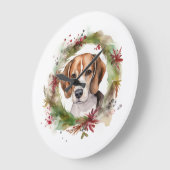 Beagle Kerstkrans Festieve Pup Grote Klok (Hoek)