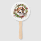 Beagle Kerstkrans Festieve Pup Handwaaier (Achterkant)