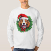 Beagle Kerstkrans shirt (Voorkant)