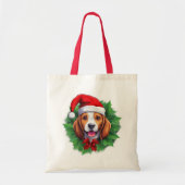Beagle kerstkrans tote bag (Voorkant)