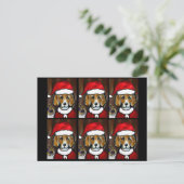 BEAGLE KERSTMAN FEESTDAGENKAART (Staand voorkant)