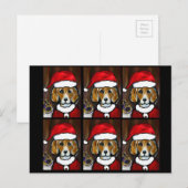 BEAGLE KERSTMAN FEESTDAGENKAART (Voorkant / Achterkant)