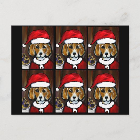 BEAGLE KERSTMAN FEESTDAGENKAART (Voorkant)