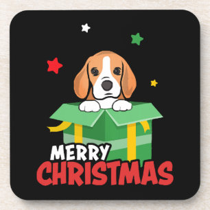 Beagle Kerstman Hondenliefhebbers Prettig Kerstfee Bier Onderzetter