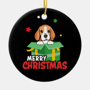 Beagle Kerstman Hondenliefhebbers Prettig Kerstfee Keramisch Ornament