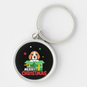 Beagle Kerstman Hondenliefhebbers Prettig Kerstfee Sleutelhanger