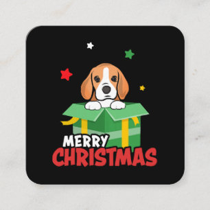 Beagle Kerstman Hondenliefhebbers Prettig Kerstmis Vierkante Visitekaartje