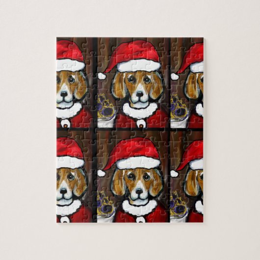 BEAGLE KERSTMAN LEGPUZZEL (Verticaal)