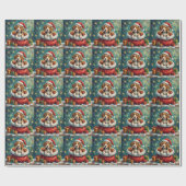 Beagle Kerstman Zak Avontuur Cadeaupapier (Vlak)