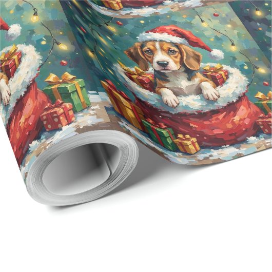 Beagle Kerstman Zak Avontuur Cadeaupapier (Rol Hoek)