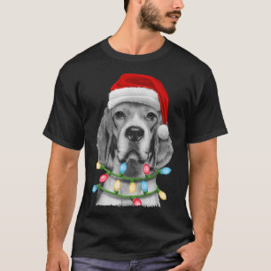 Beagle Kerstmis Boom Lichten Kerstmis Dogma's T-shirt