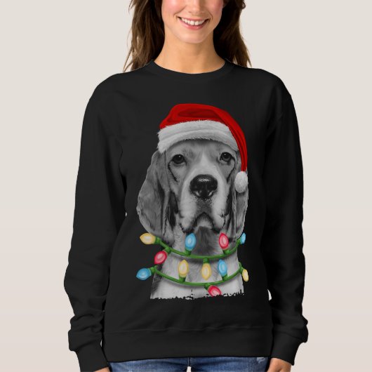 Beagle Kerstmis Boom Lichten Kerstmis Dogma's Trui (Voorkant)