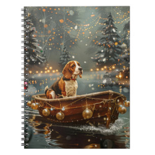 Beagle Kerstmis Feestelijke Reis Notitieboek