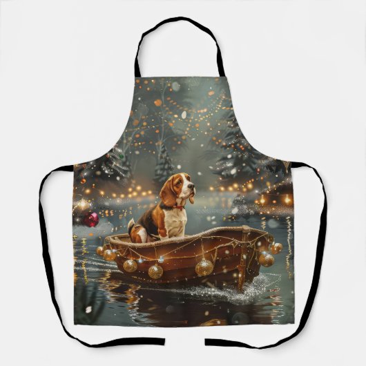 Beagle Kerstmis Feestelijke Reis Schort (Voorkant)