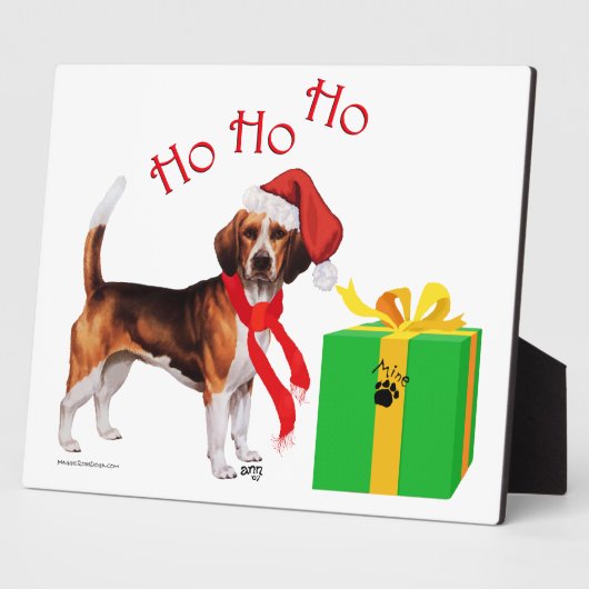Beagle Kerstmis Fotoplaat (Zijkant)