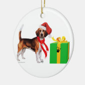Beagle Kerstmis Keramisch Ornament (Links)