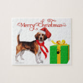 Beagle Kerstmis Legpuzzel (Horizontaal)