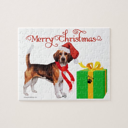 Beagle Kerstmis Legpuzzel (Horizontaal)