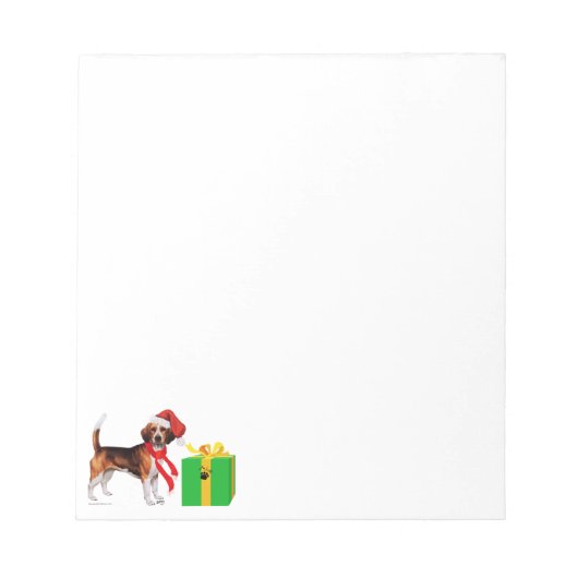 Beagle Kerstmis Notitieblok (Voorkant)