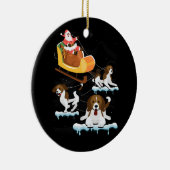 Beagle Kerstmis Santa Riding Beagle Rendier Hond Keramisch Ornament (Rechts)