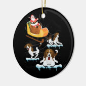 Beagle Kerstmis Santa Riding Beagle Rendier Hond Keramisch Ornament (Links)