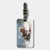 Beagle Kerstmis sneeuw winter Bagagelabel (Voorkant verticaal)
