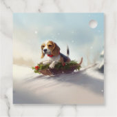 Beagle Kerstmis sneeuw winter Bedankjes Labels (Achterkant)