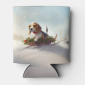 Beagle Kerstmis sneeuw winter Blikjeskoeler (Voorkant)