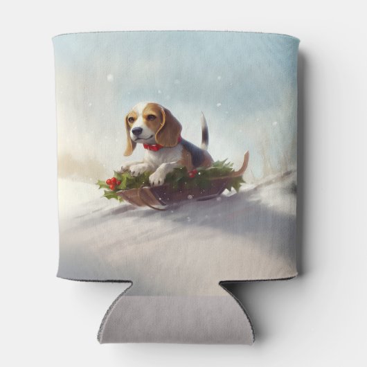 Beagle Kerstmis sneeuw winter Blikjeskoeler (Achterkant)