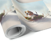 Beagle Kerstmis sneeuw winter Cadeaupapier (Rol Hoek)