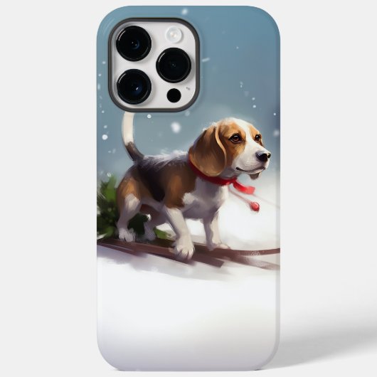 Beagle Kerstmis sneeuw winter Case-Mate iPhone Case (Achterkant)