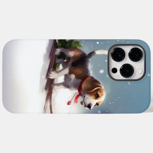 Beagle Kerstmis sneeuw winter Case-Mate iPhone Case (Achterkant (horizontaal))