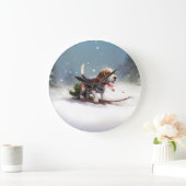 Beagle Kerstmis sneeuw winter Grote Klok (Huis)