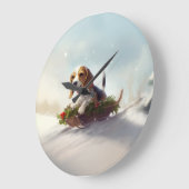 Beagle Kerstmis sneeuw winter Grote Klok (Hoek)