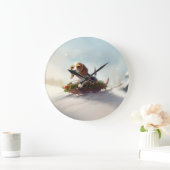 Beagle Kerstmis sneeuw winter Grote Klok (Huis)