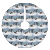 Beagle Kerstmis sneeuw winter Kerstboom Rok (Voorkant)