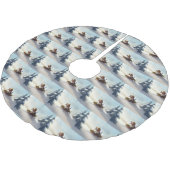 Beagle Kerstmis sneeuw winter Kerstboom Rok (Gekanteld)