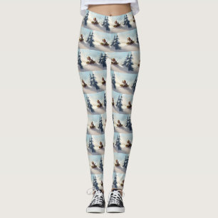 Beagle Kerstmis sneeuw winter Leggings