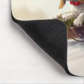 Beagle Kerstmis sneeuw winter Muismat (Hoek)